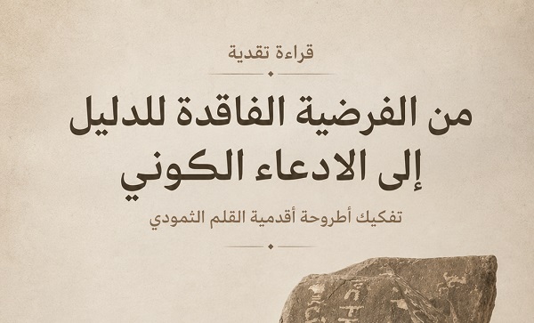 حميد عقبي: من الفرضية إلى الادعاء الكوني